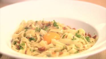 Pasta carbonara met pancetta