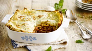 Een lichte, huisgemaakte lasagne