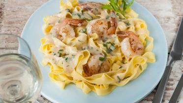 Tagliatelli scampi in roomsaus