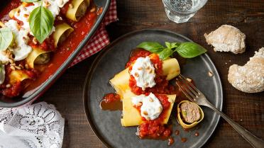 Cannelloni met gehakt en tomatensaus