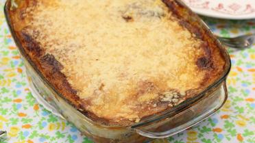 Lasagne met osso bucco, ricotta en gandaham 