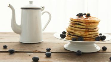 Pancakes met blauwe bessen