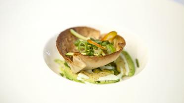 Crispy tortilla met kippenlever