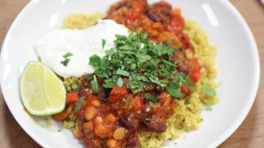 Chili sin carne met quinoa