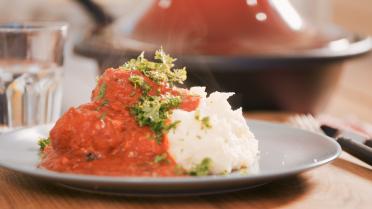 Tajine met gehaktballetjes in tomatensaus