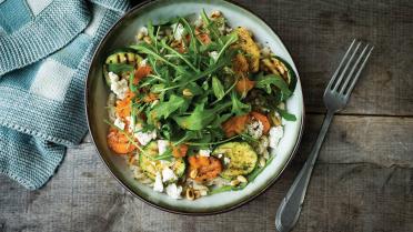 Dagen Zonder Vlees: pasta met feta en gegrilde groenten