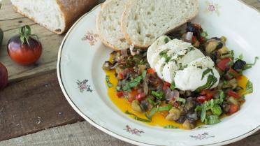 Ans caponata met gemarineerde mozzarella