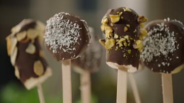 Fruitspiesjes met chocolade Fruitspiesjes met chocolade