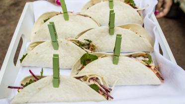 Vistaco met frisse groentjes en chipotle saus