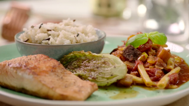 Zalm met ratatouille van Sandra Bekkari