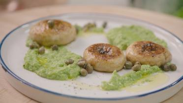Open keuken met Sandra Bekkari: Champignons sint-jacob met zalf van erwten