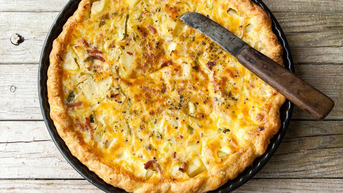 Quiche met prei en spek
