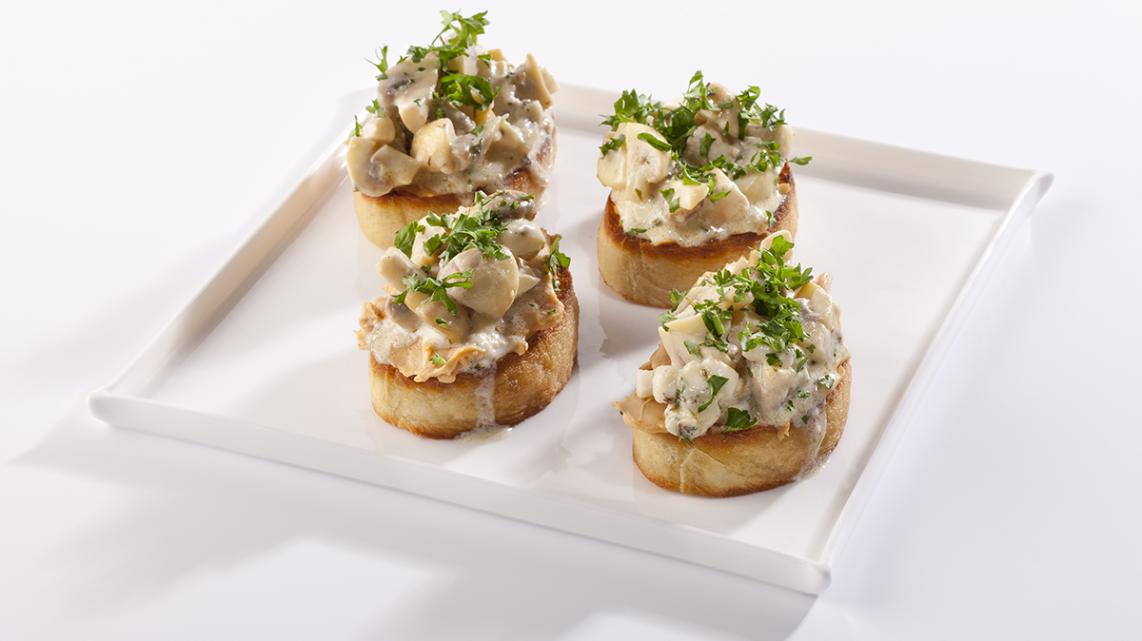 Faux Gras met champignons en geitenkaas