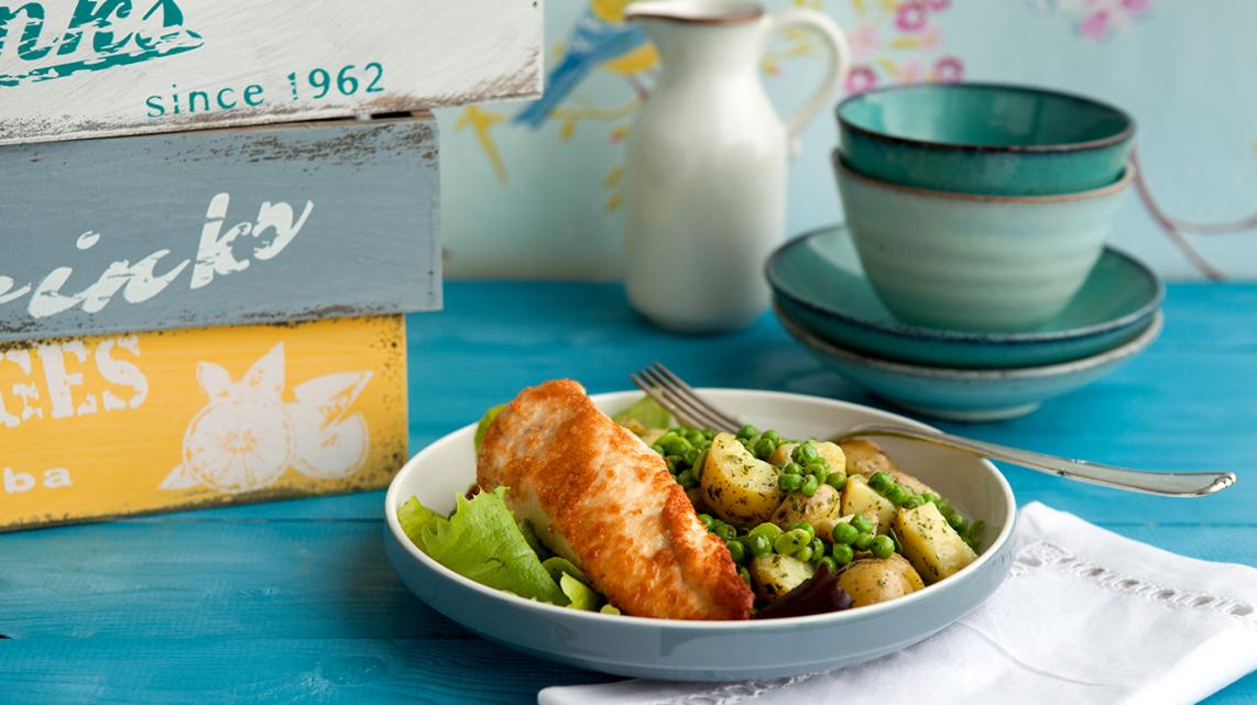 Parmezaankip met muntgroentjes