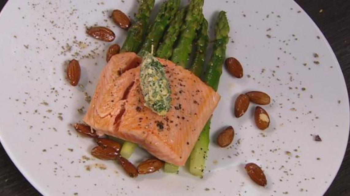 Zalm met groene asperges