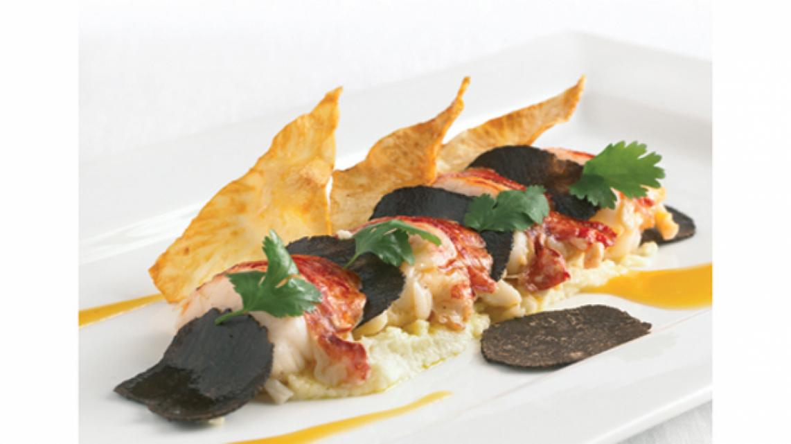 Ragout van kreeft met knolselder en truffels