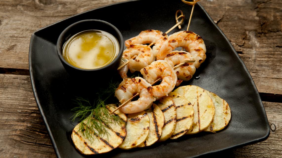 Gegrilde scampi met limoen