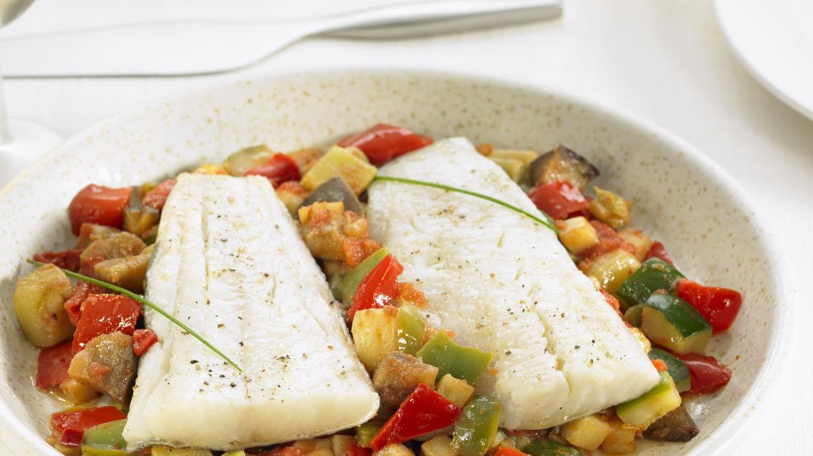 Wijting met ratatouille